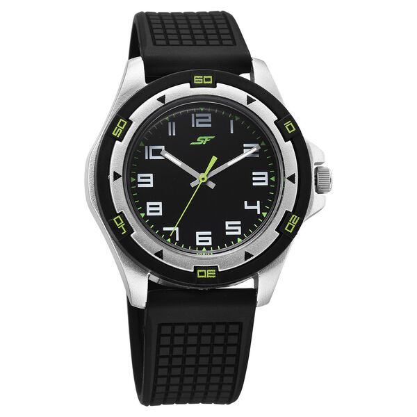 SF Sporty Analogs Quartz Analog Black Dial Black Plastic Strap Watch For Men - image number 0