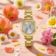 Poze By Sonata Quartz Analog Pink Dial Rose Gold Plated Stainless Steel Strap Watch For Women