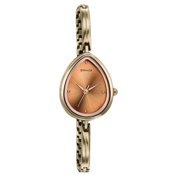 Sonata Colours of Earth Quartz Analog Brown Dial Metal Strap Watch For Women - image number 1