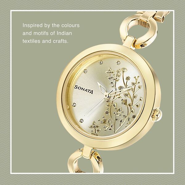 Sonata Wedding Champagne Dial Women Watch With Stainless Steel Strap - image number 2