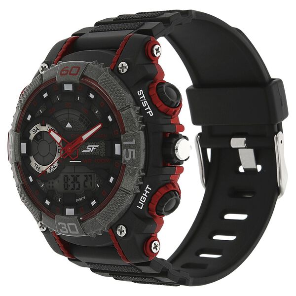 SF Xtreme Gears Quartz Digital Analog Digital Black Dial Black PU Strap Watch For Men - image number 1