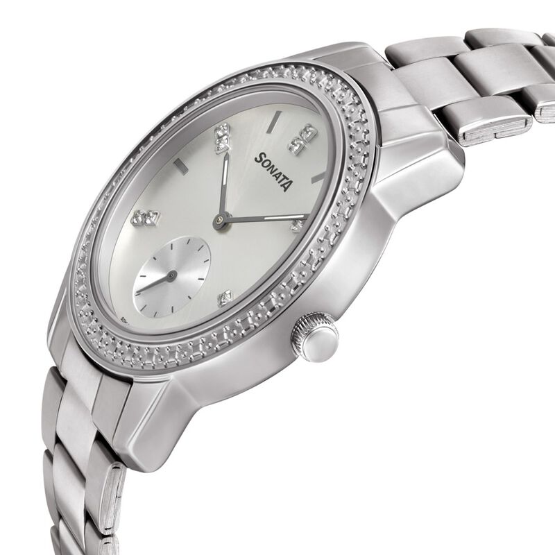 Sonata Multifunctions Silver Dial Women Watch With Metal Strap - image number 2