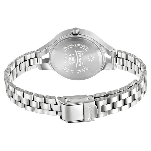 Sonata Workwear White Dial Women Watch With Stainless Steel Strap - image number 3