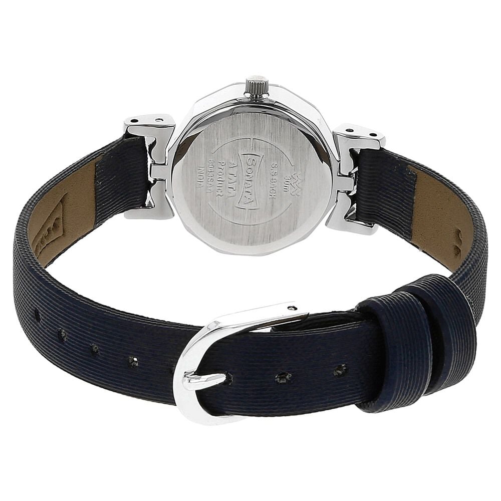 Buy Online Sonata Quartz Analog White Dial Leather Strap Watch for Women nn8943sl02 Sonata