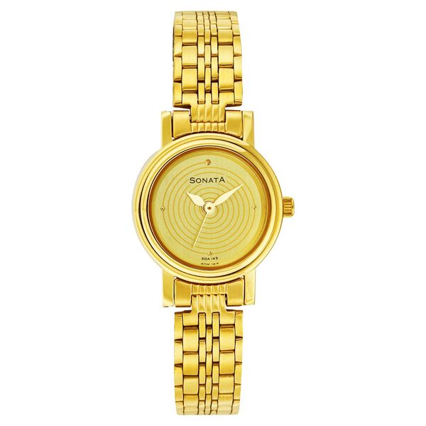 Sonata Quartz Analog Champagne Dial Strap Watch for Women - image number 0