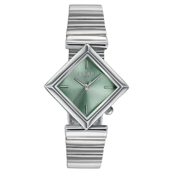 Poze By Sonata Quartz Analog Green Dial Silver Metal Strap Watch For Women - image number 1