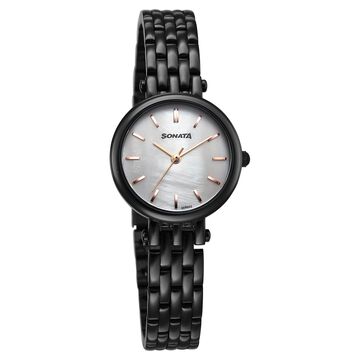Sonata Eternia Quartz Analog White Dial Metal Strap Watch For Women