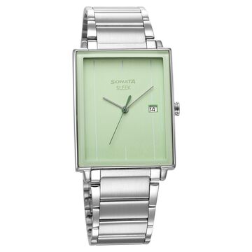 Sonata Sleek Green Dial Analog with Date Watch for Men
