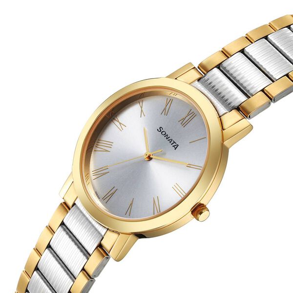 Sonata Utsav Quartz Analog Grey Dial Stainless Steel Strap Watch for Men - image number 2