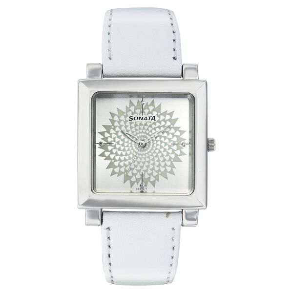 Sonata Quartz Analog Silver Dial Strap Watch for Women - image number 0