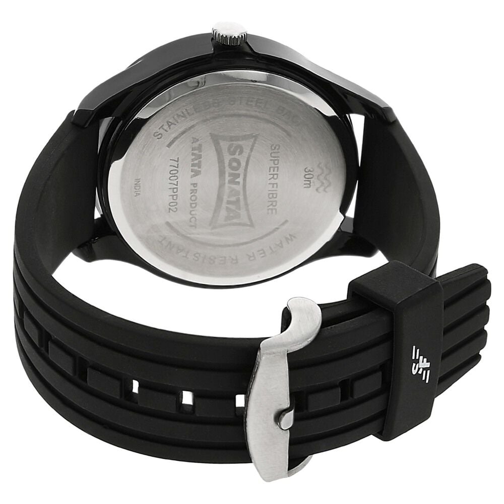 SF Quartz Analog Grey Dial Plastic Strap Watch for Men