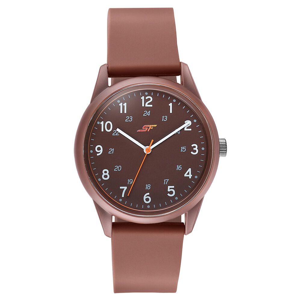 Sonata SF Field watch Quartz Analog Brown Dial Brown Silicone Strap Watch For Men-image-18