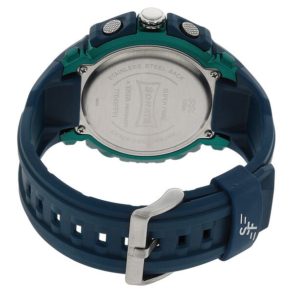 SF Ocean Series Quartz Digital Analog Digital Black Dial Blue Plastic Strap Watch For Men - image number 3