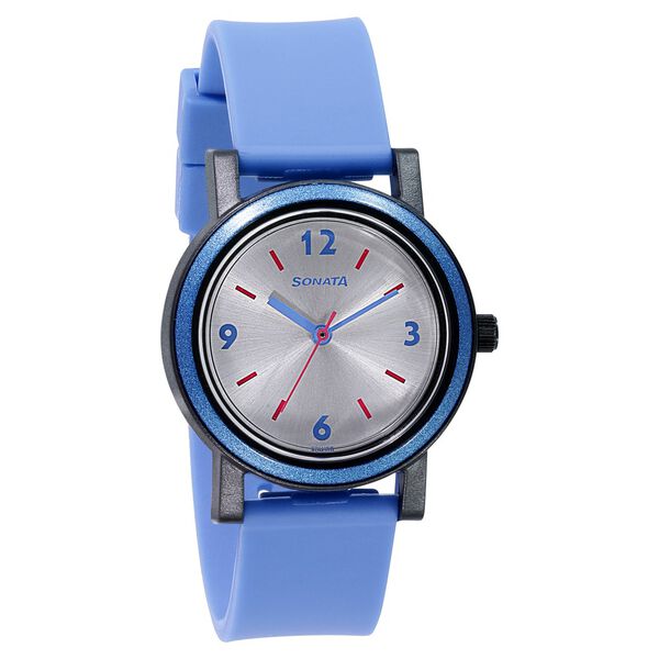 Sonata Pop Silver Dial Women Watch With Polyurethane Strap - image number 0