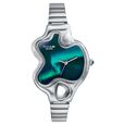 Northern Lights Inspired Poze By Sonata Quartz Analog Blue Dial Silver Metal Strap Watch - image number 1