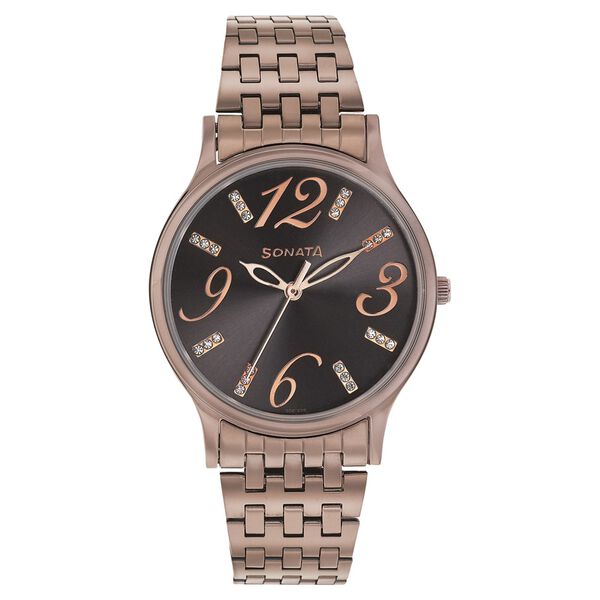 Sonata Quartz Analog Brown Dial Strap Watch for Women - image number 0