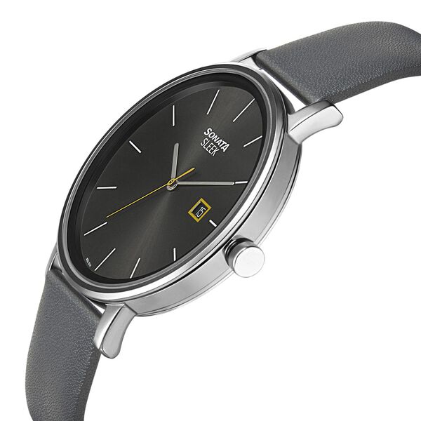 Sonata Quartz Analog with Date Leather Strap Watch for Men - image number 2