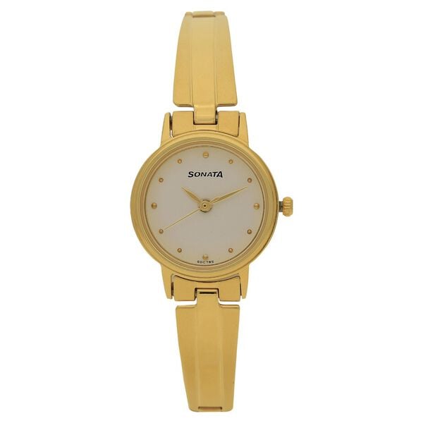 Sonata Quartz Analog White Dial Stainless Steel Strap Watch for Women - image number 0