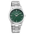 Poze By Sonata Quartz Analog Green Dial Silver Metal Strap Watch For Men - image number 1