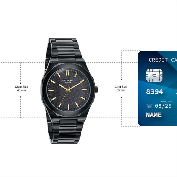 Sonata Poze Quartz Analog Black Dial Black Colour Stainless Steel Strap Watch For Men - image number 3
