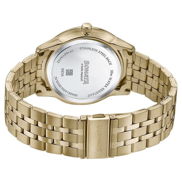 Sonata Wedding Edit Quartz Analog with Date Red Dial Stainless Steel Strap Watch For Men - image number 5