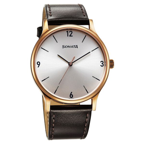 Sonata Quartz Analog Silver Dial Watch for Men - image number 0