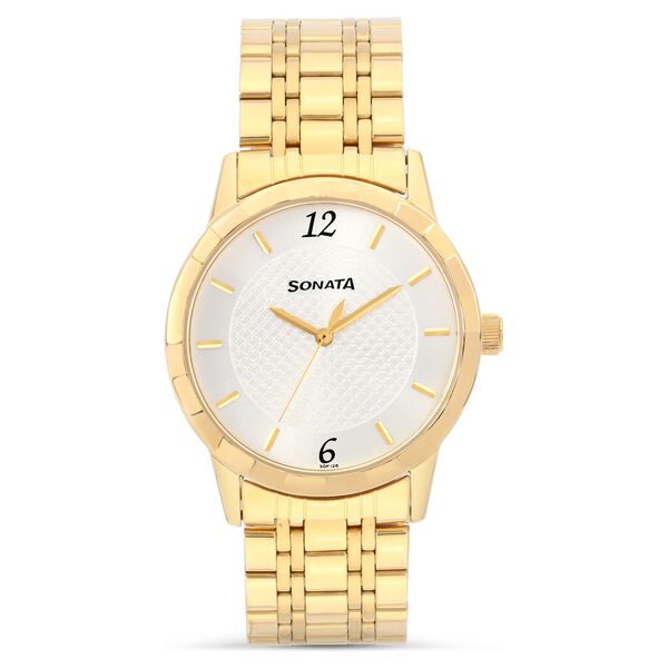 Sonata Quartz Analog Silver Dial Stainless Steel Strap Watch for Men - image number 1