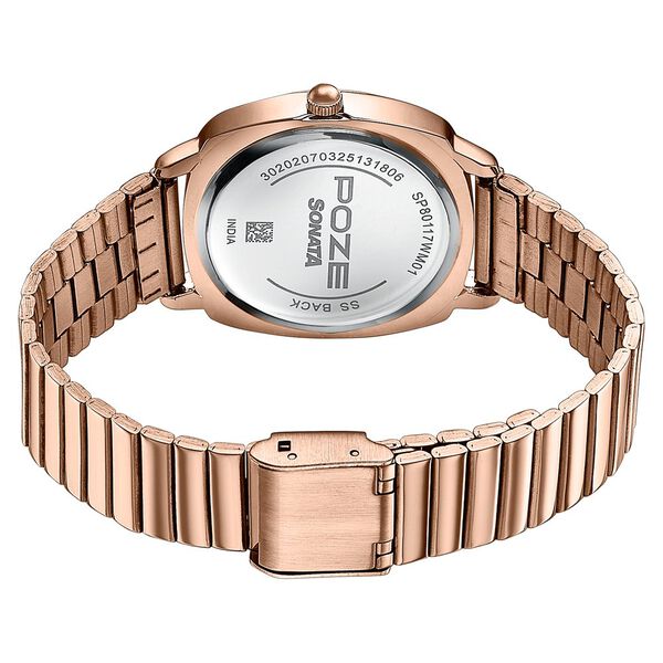 Sonata Poze Quartz Analog Rose Gold Dial Rose Gold Colour Stainless Steel Strap Watch For Women - image number 6