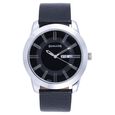 Sonata Quartz Analog Silver Dial Leather Strap Watch for Men