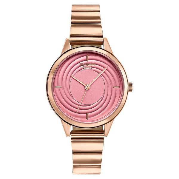 Sonata Poze Quartz Analog Pink Dial Stainless Steel Strap Watch For Women - image number 1
