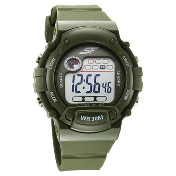 Sonata Digital Dial Green Plastic Strap Watch for Men