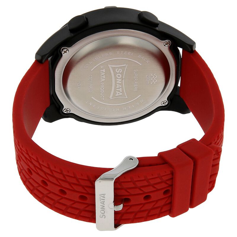 SF Digital Dial Red Plastic Strap Watch for Men - image number 3