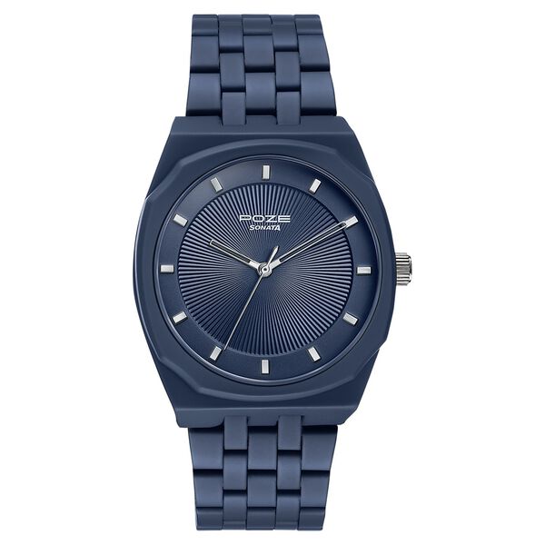 Sonata Poze Quartz Analog Blue Dial Blue Metal Strap Watch For Men - image number 1