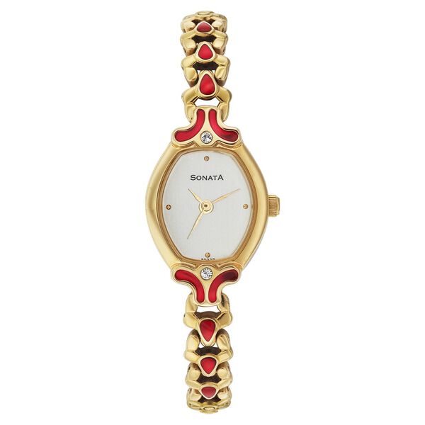 Sonata Quartz Analog Silver Dial Strap Watch for Women - image number 0