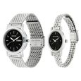 Sonata Quartz Analog with Day and Date Black Dial Metal Strap Watch for Couple - image number 1
