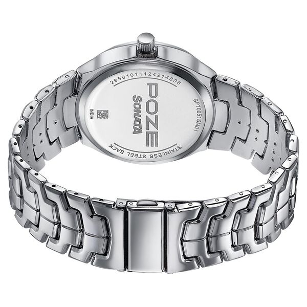 Sonata Poze Quartz Analog Blue Dial Metal Strap Watch For Men - image number 4