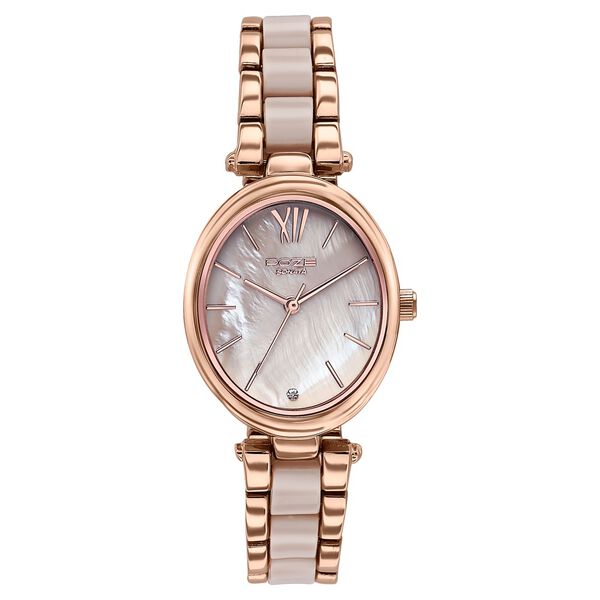 Sonata Poze Quartz Analog Brown Mother Of Pearl Dial Bimetal Strap Watch For Women - image number 1