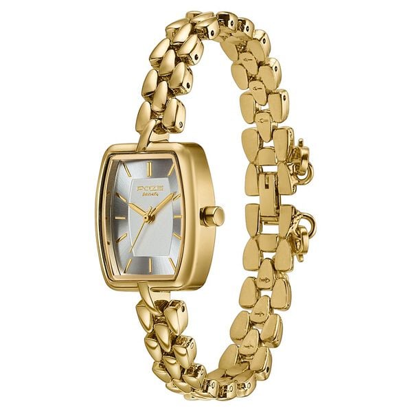 Poze Poze Quartz Analog White Dial Golden Metal Strap Watch For Women - image number 4
