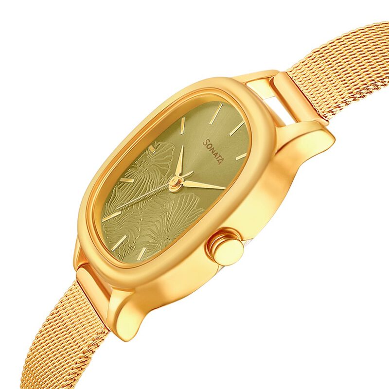 Sonata Linnea Green Dial Women Watch With Stainless Steel Strap - image number 2