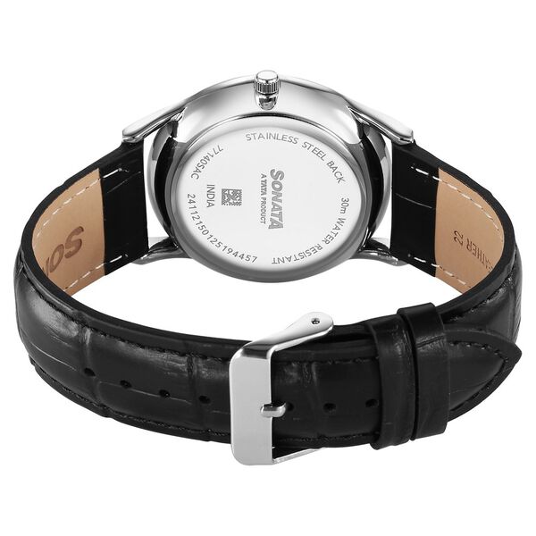 Sonata Eternia Quartz Analog Blue Dial Leather Strap Watch For Men - image number 4