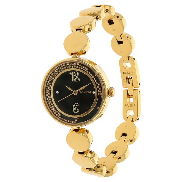 Sonata Quartz Analog Golden Dial Metal Strap Watch for Women - image number 1