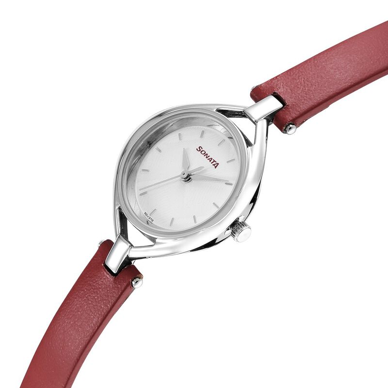 Sonata Alloys Silver Dial Women Watch With Leather Strap - image number 2