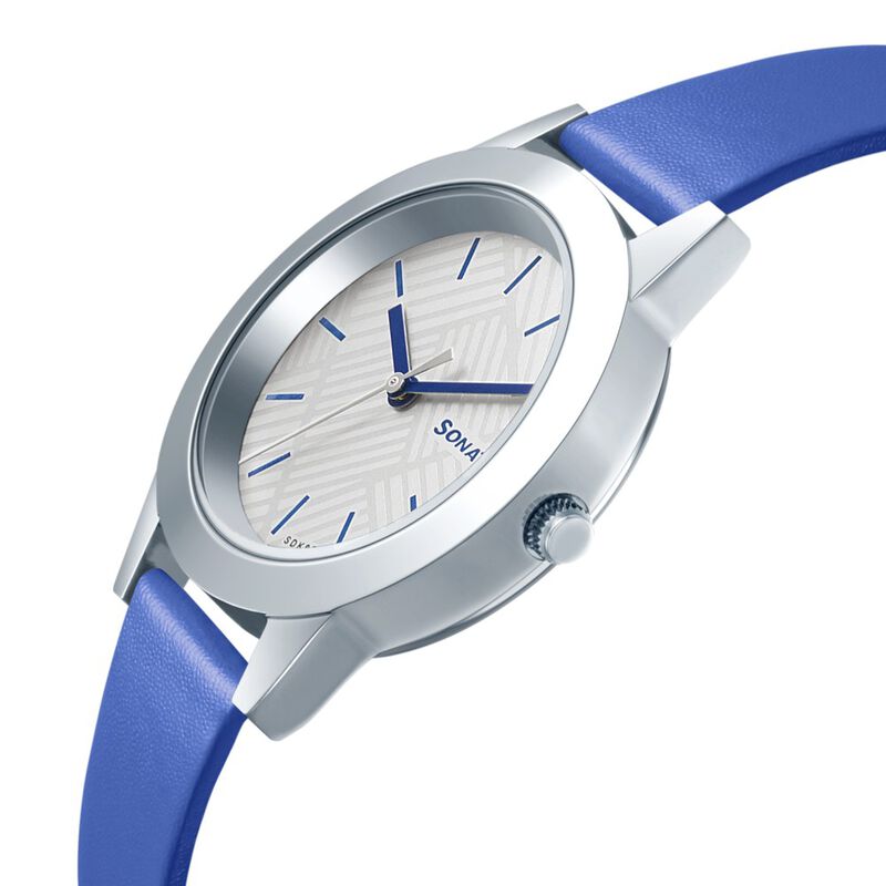 Sonata Splash White Dial Women Watch With Leather Strap - image number 3