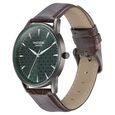 Sonata Poze Quartz Analog Green Dial Brown Color Leather Strap Watch For Men - image number 3