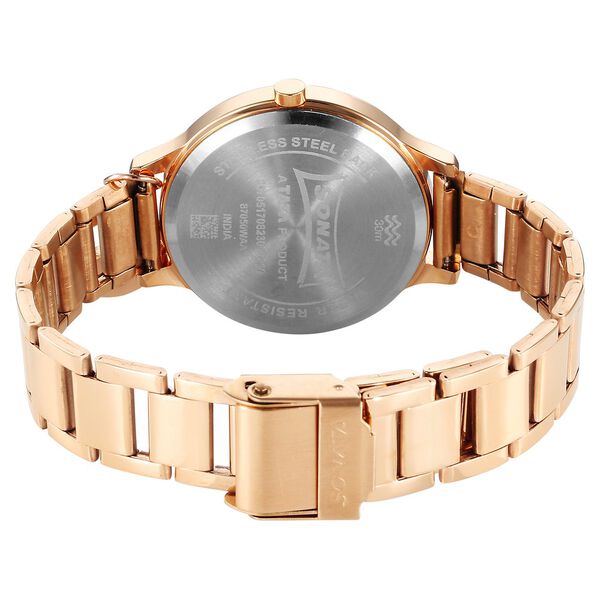 Sonata Blush Quartz Analog Maroon dial Stainless Steel Strap Watch for Women - image number 3