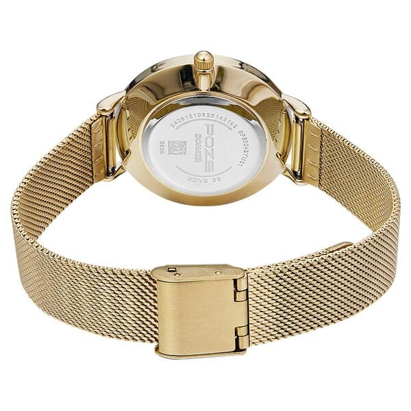 Poze by Sonata Quartz Analog Golden Dial Stainless Steel Strap Watch for Women - image number 4