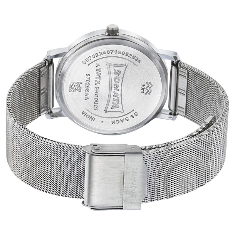 Sonata Silver Lining White Dial Women Watch With Stainless Steel Strap - image number 3