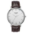 Sonata Poze Quartz Analog Silver Dial Brown Leather Strap Watch For Men - image number 1