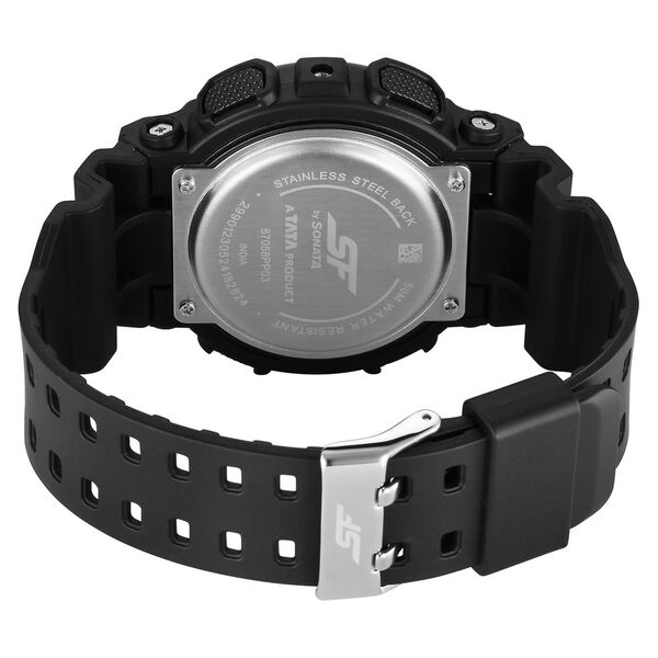SF Vigour Quartz Digital Analog Digital Black Dial With Black Color Plastic Strap Watch For Unisex - image number 3