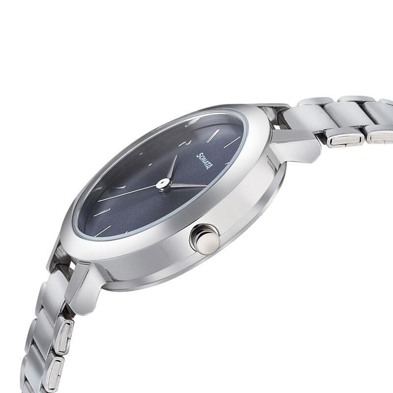 Buy Online Sonata Play Blue Dial Women Watch With Stainless Steel - Main Image